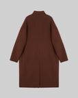 Overlap-Collar Wool Coat