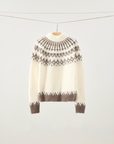 Pull duveteux en laine d'alpaga Fair Isle