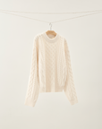 Textured Drawcord Wool Knit Top