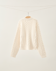 Textured Drawcord Wool Knit Top