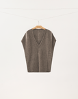 Yak Wool Blend V-Neck Knit Top