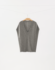 Yak Wool Blend V-Neck Knit Top