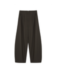 Pleated Curved-Leg Wool Trousers