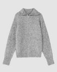 Zip-Neck Textured Wool-Blend Pullover Sweater
