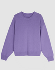 Relaxed Shoulder Cashmere-Wool Crewneck Sweater