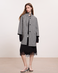 Cotton–Linen Gingham Lightweight Trench Coat