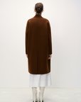 Overlap-Collar Wool Coat