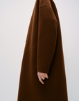 Overlap-Collar Wool Coat