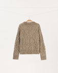 Cable-Knit Crewneck Sweater