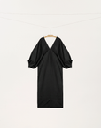 Gambiered Canton Silk Sculptural Midi Dress