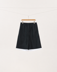 Wool Blend Drawstring Shorts