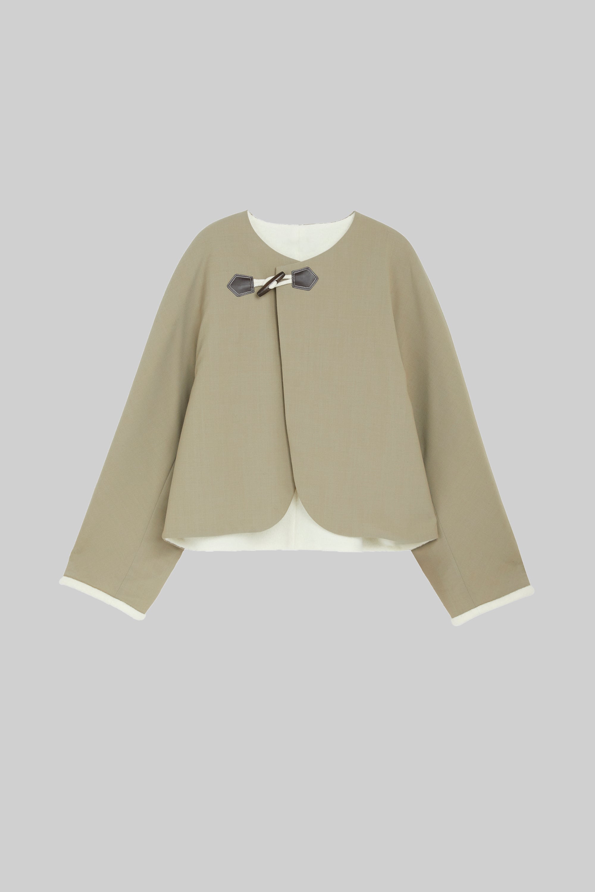 Wool-Blend Casual Coat