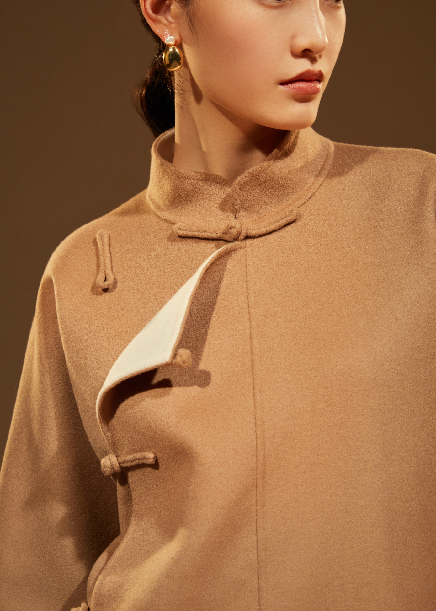 Two-Tone Wool-Cashmere Jacket