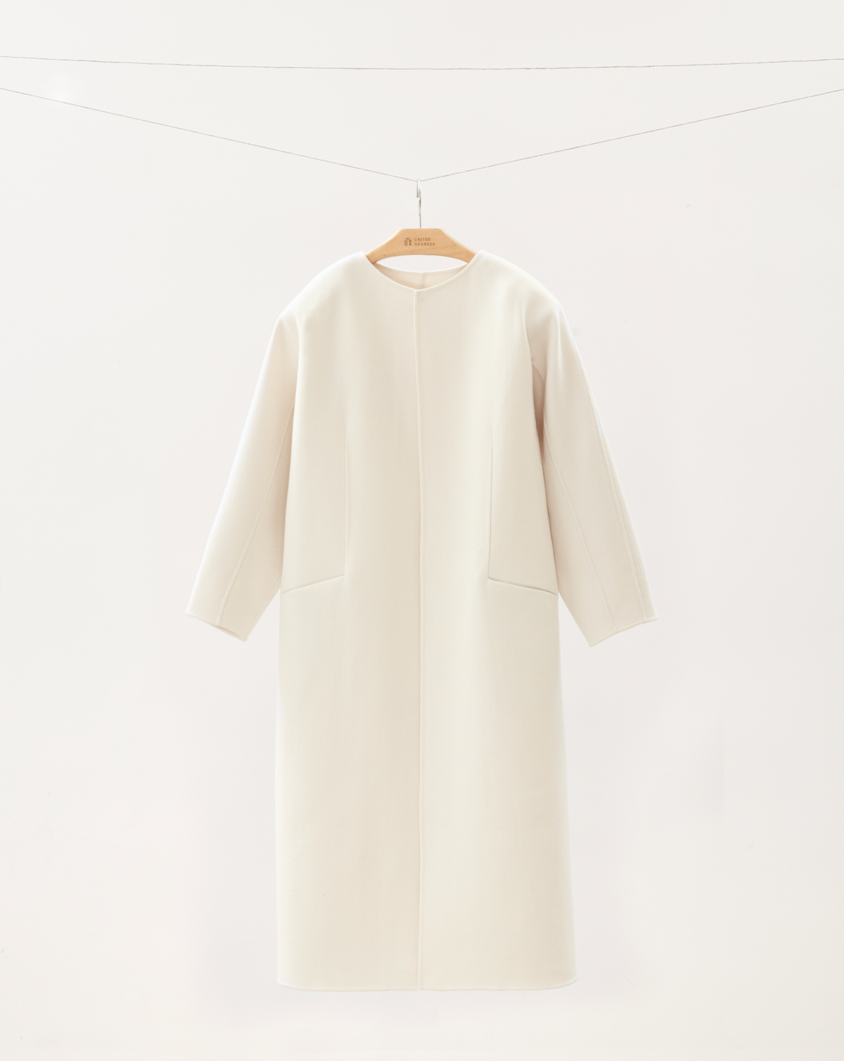 White Wool-blend Coat