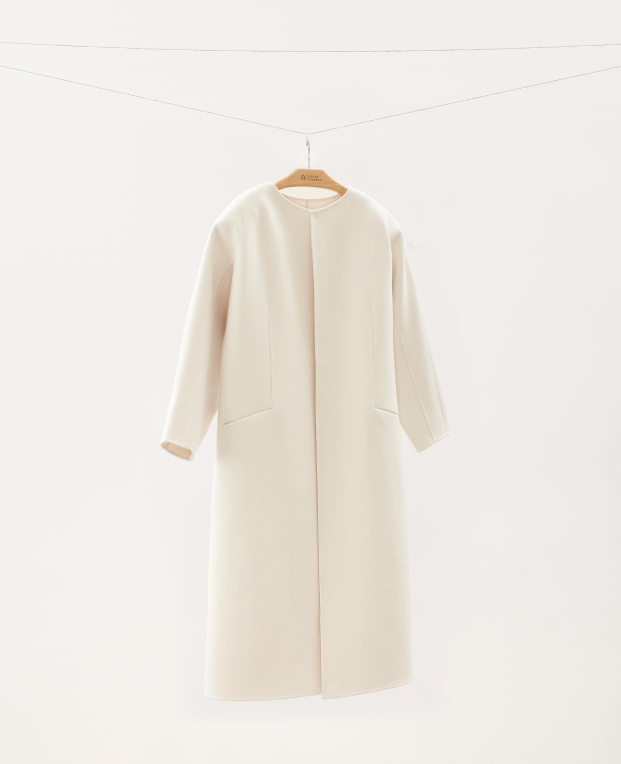 White Wool-blend Coat