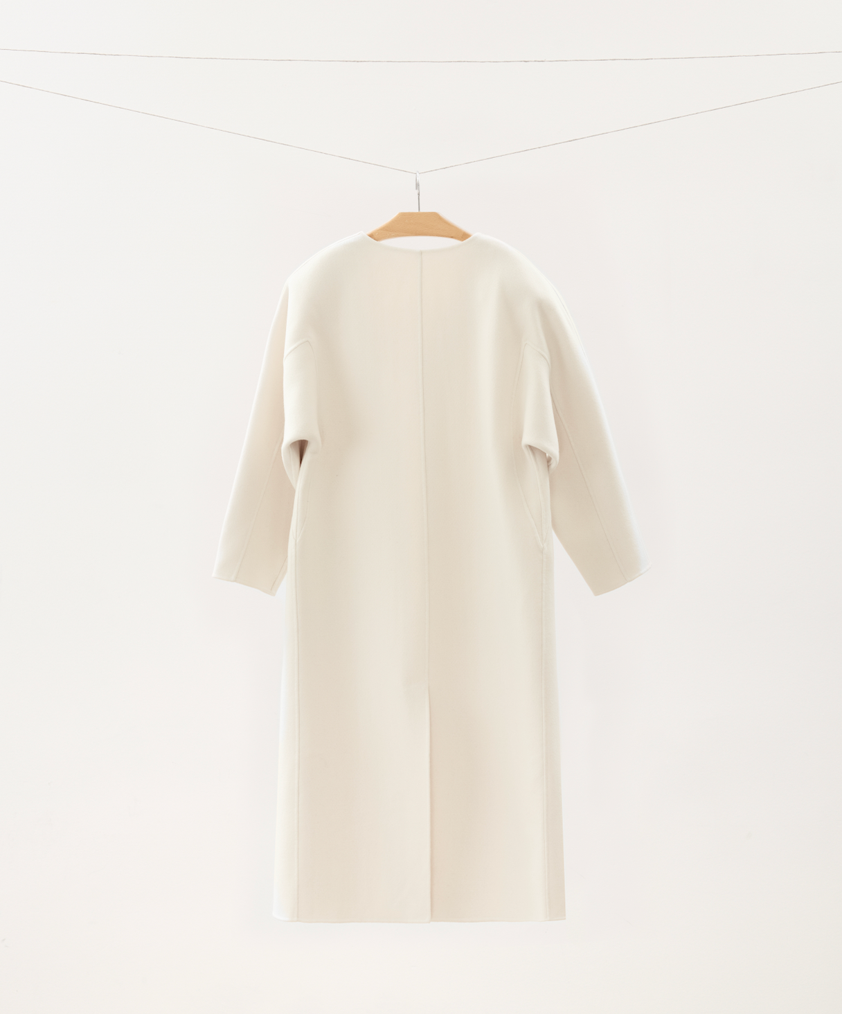 White Wool-blend Coat