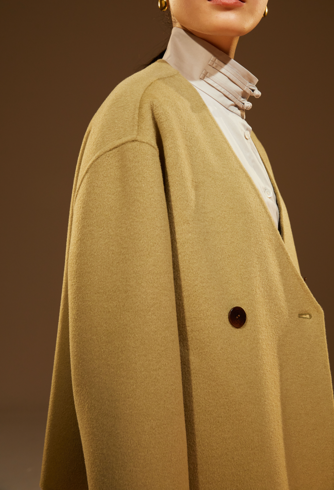 Short Double-Faced Wool Coat