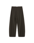 Pleated Curved-Leg Wool Trousers