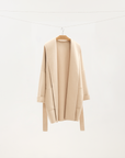 Mid-Length Shawl Collar Wool-Silk-Cashmere Coat