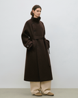Minimalist Belted Viscose Coat