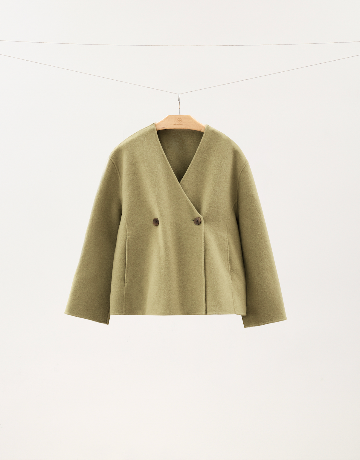 Short Double-Faced Wool Coat