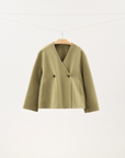 Short Double-Faced Wool Coat