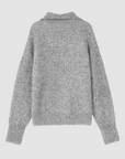 Zip-Neck Textured Wool-Blend Pullover Sweater