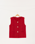 Domino Button Knitted Vest