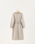 100% Cashmere Beige Coat with Mink Fur