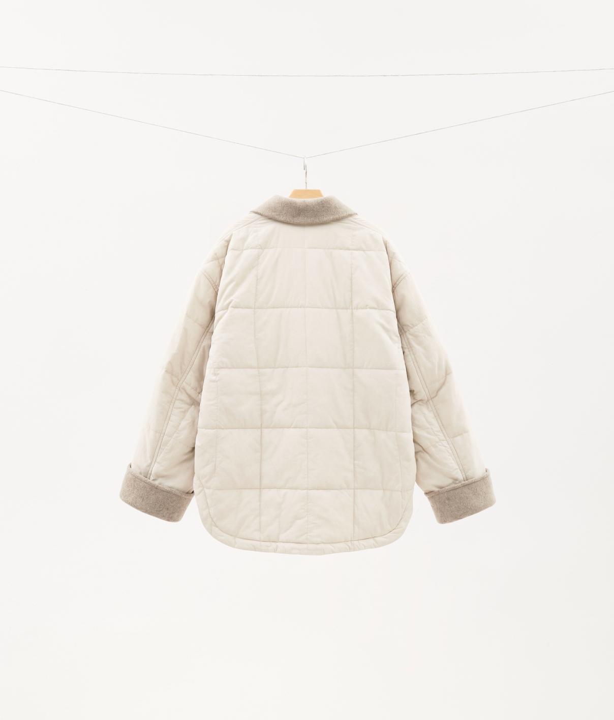 Lightweight Wool-Trim Quilted Jacket