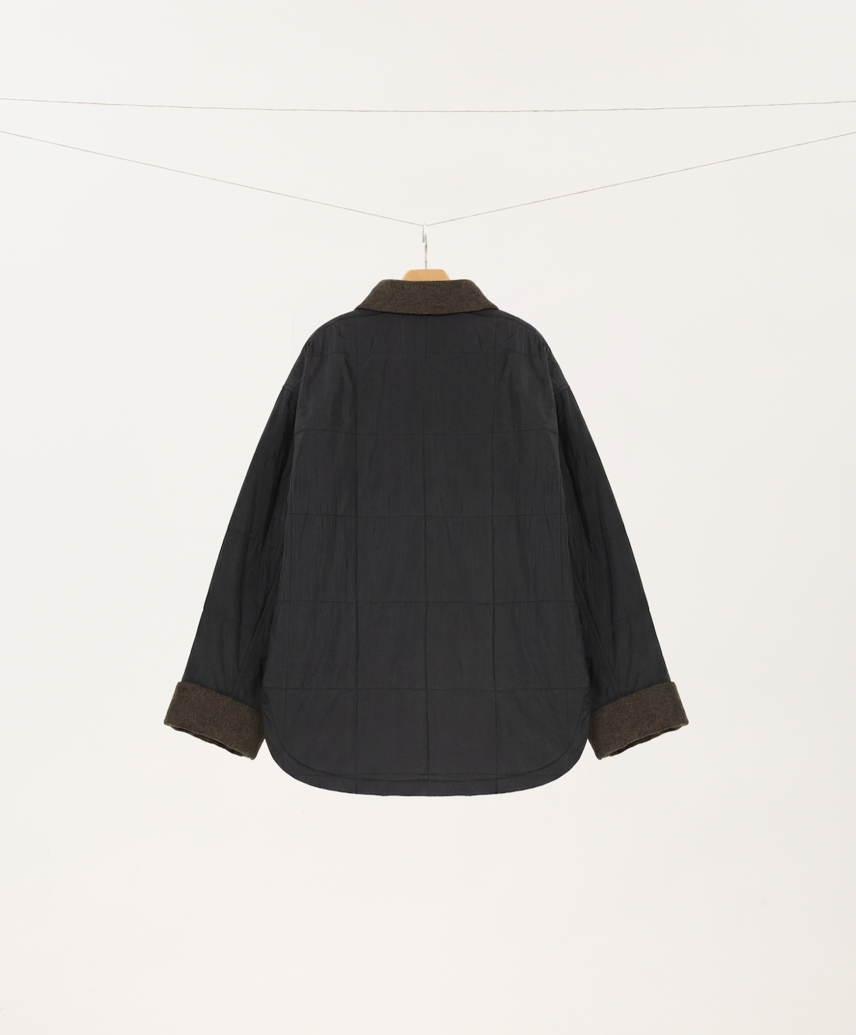 Lightweight Wool-Trim Quilted Jacket