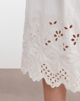 Cotton Eyelet Embroidered Midi Skirt