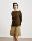 Sheer Linen Blend Long Sleeve Top