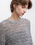 Textured Paper-Yarn Knit Sweater
