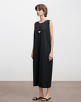 Minimal Sleeveless Cotton Maxi Dress