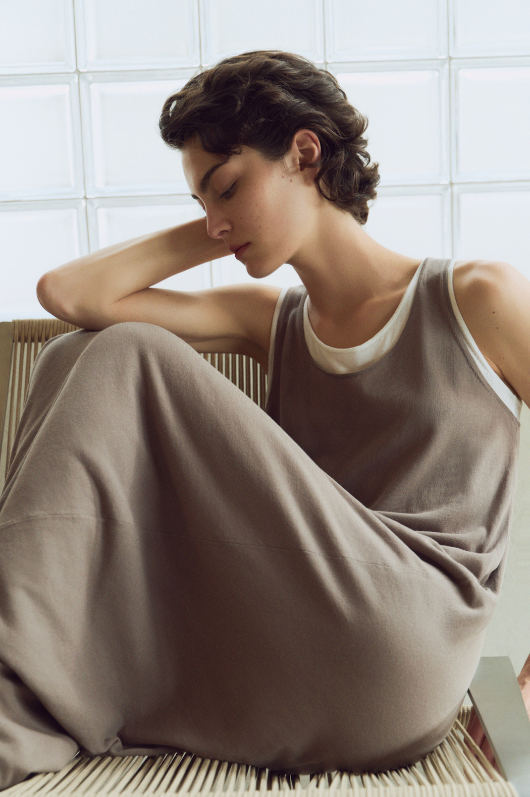 Layered Cotton Blend Two-Piece Dress