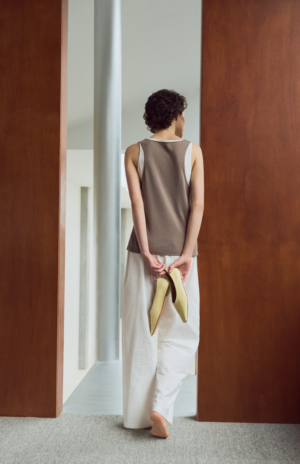 Omi Bleached Cotton Tapered Pants