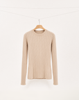 Pure Mulberry Silk Ribbed U-Neck Top