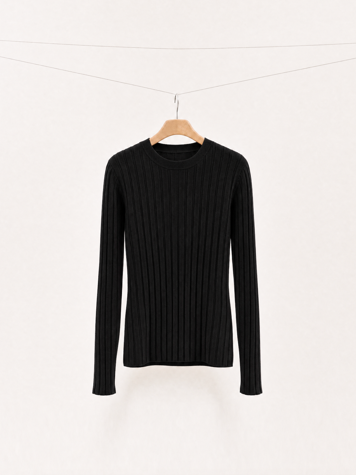Pure Mulberry Silk Ribbed U-Neck Top