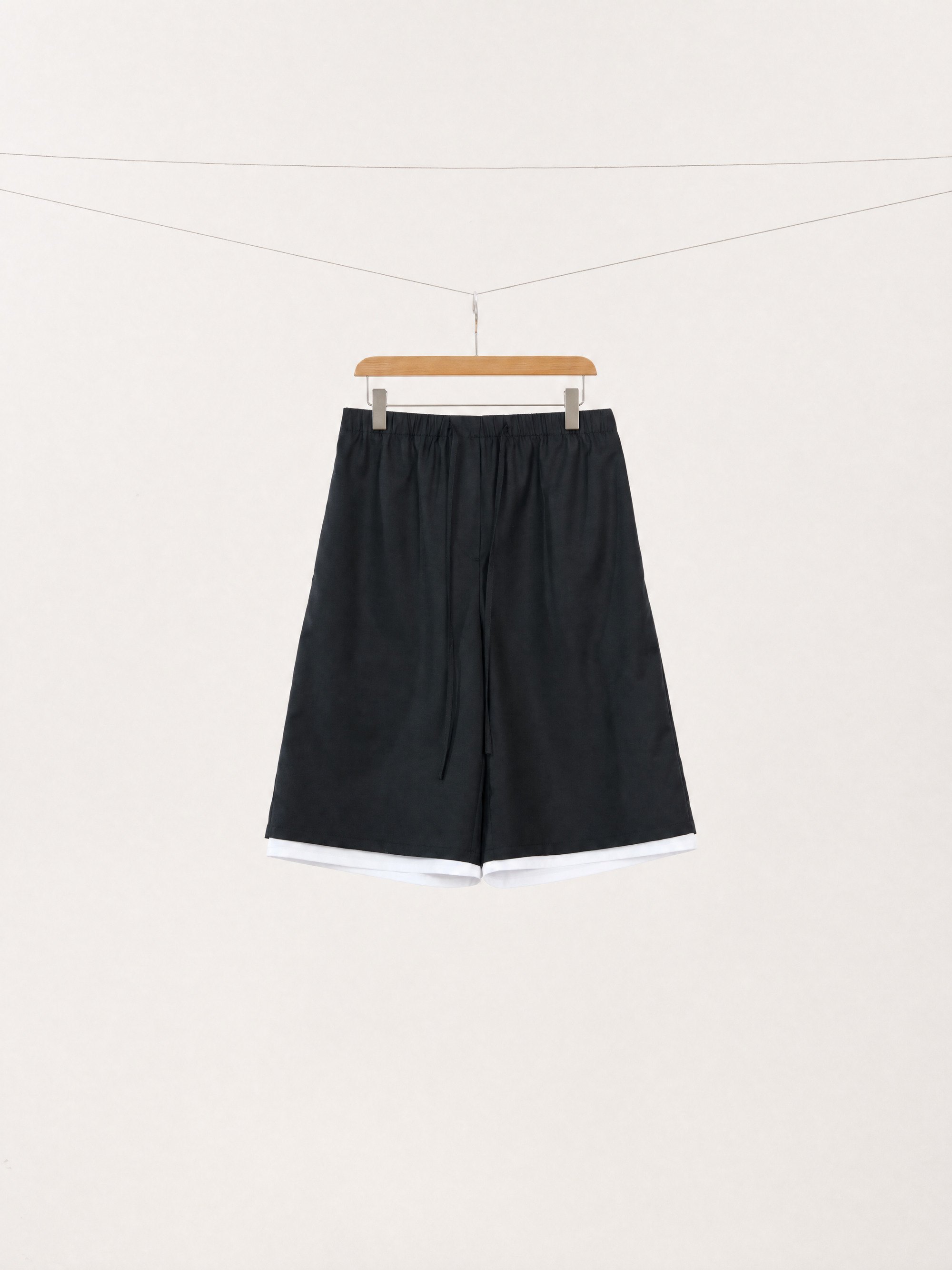 Wool Blend Drawstring Shorts