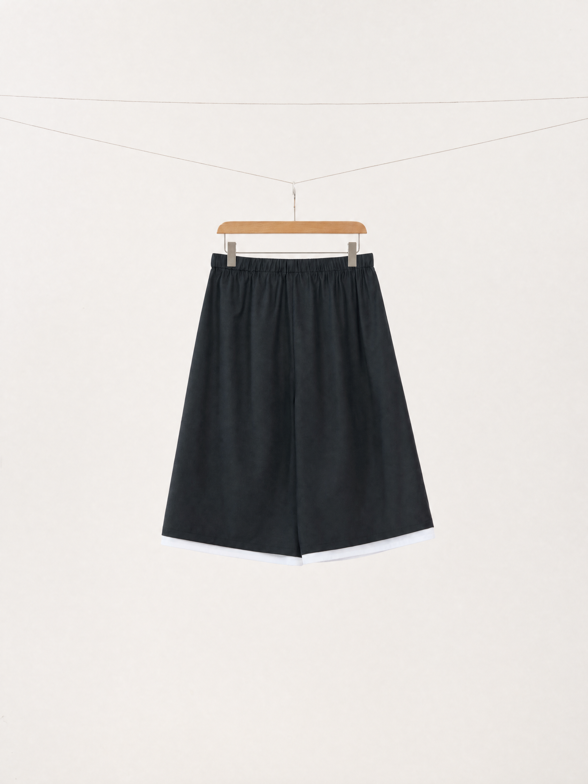 Wool Blend Drawstring Shorts