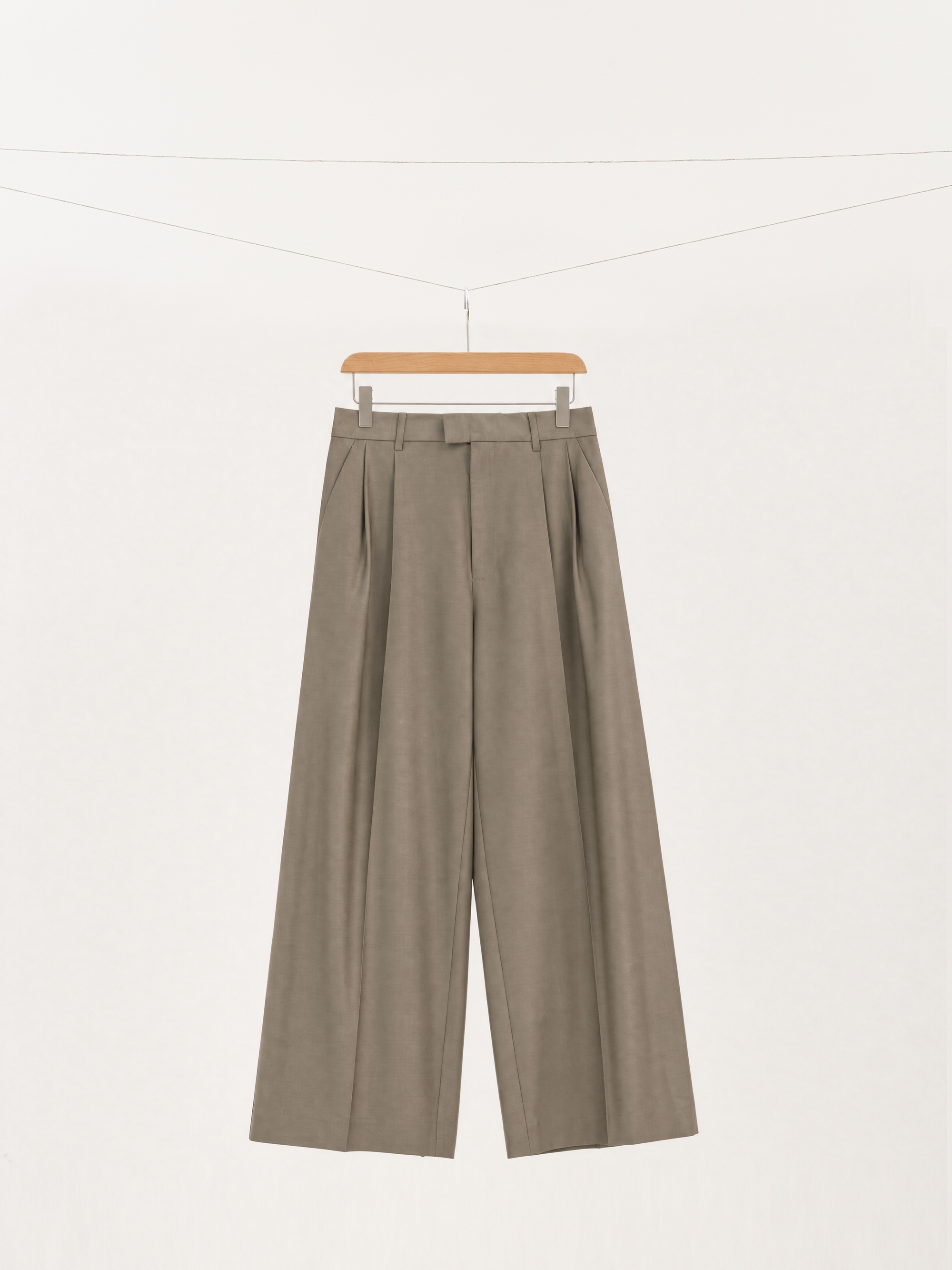Modern Tailored Wool Wide-Leg Trousers