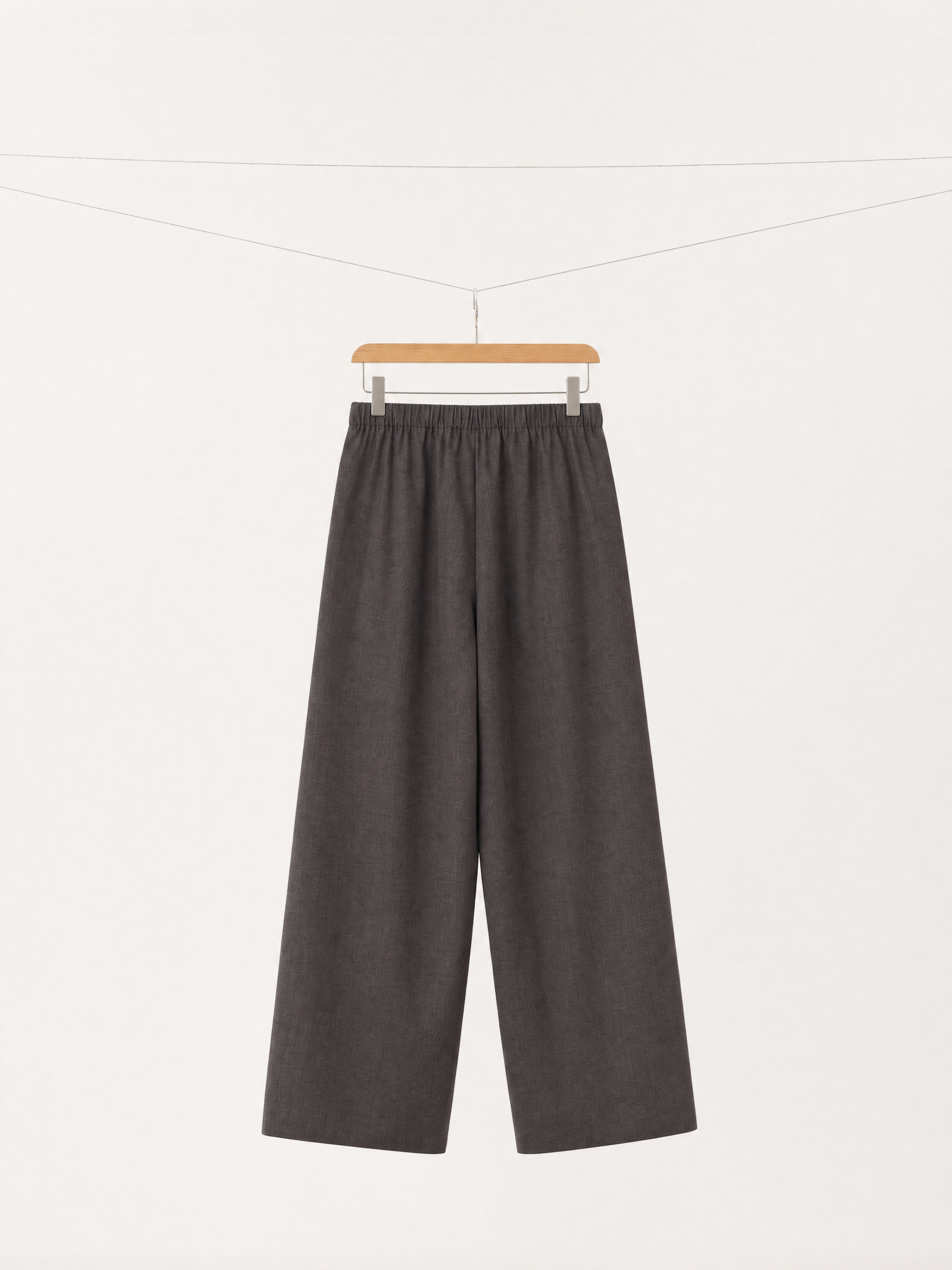 Relaxed Pure Wool Drawstring Trousers