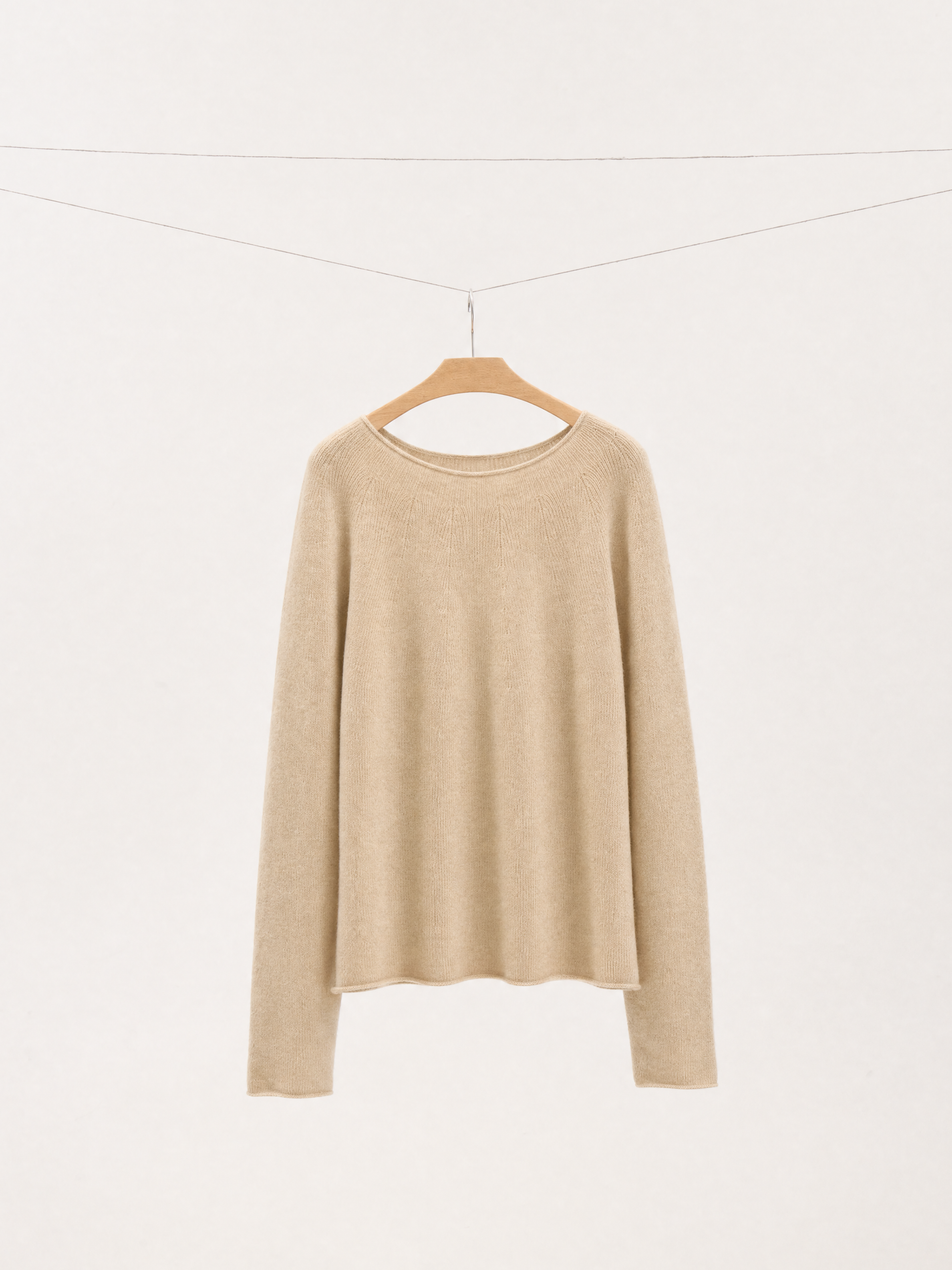 Cashmere Silk Roll Edge Sweater