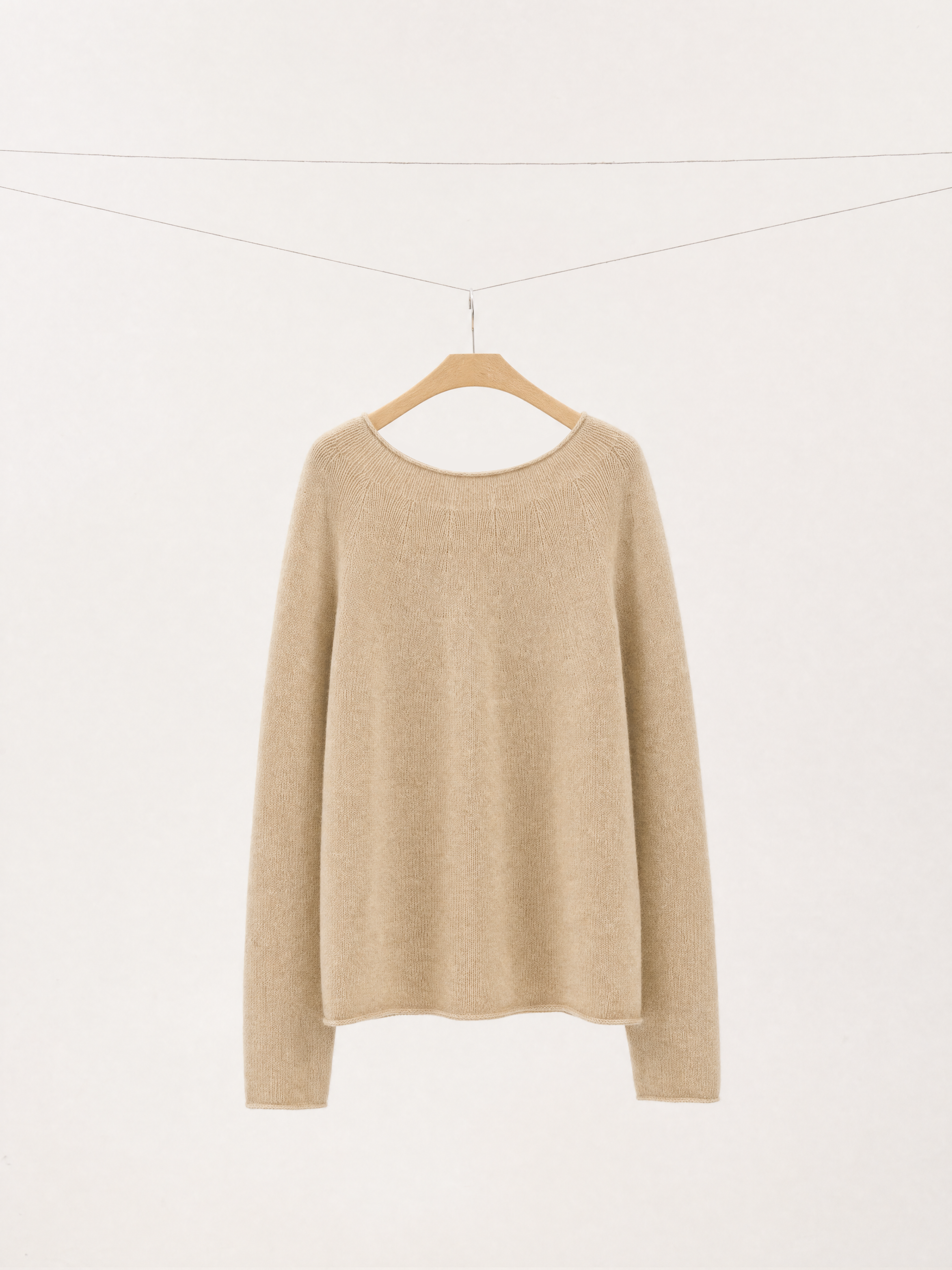Cashmere Silk Roll Edge Sweater