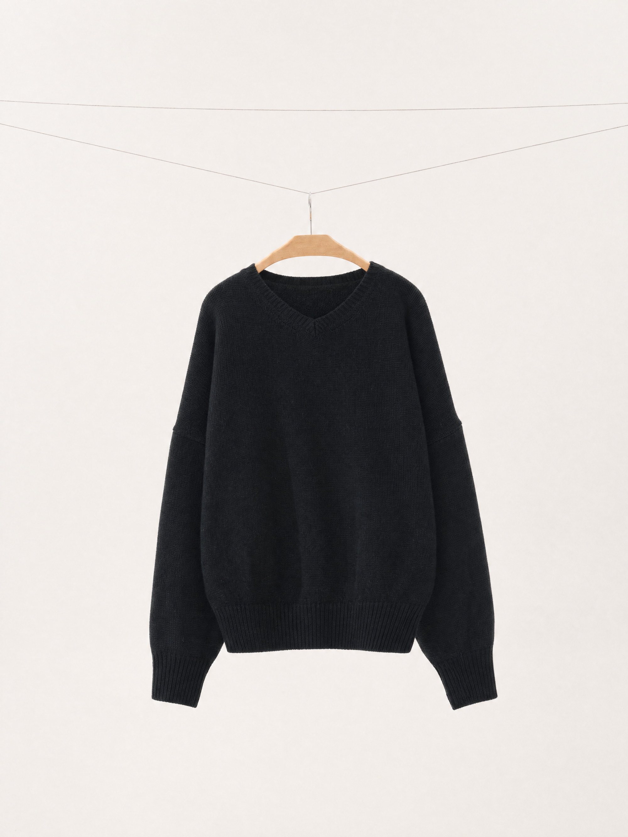 Relaxed Cashmere Blend V-Neck Sweater